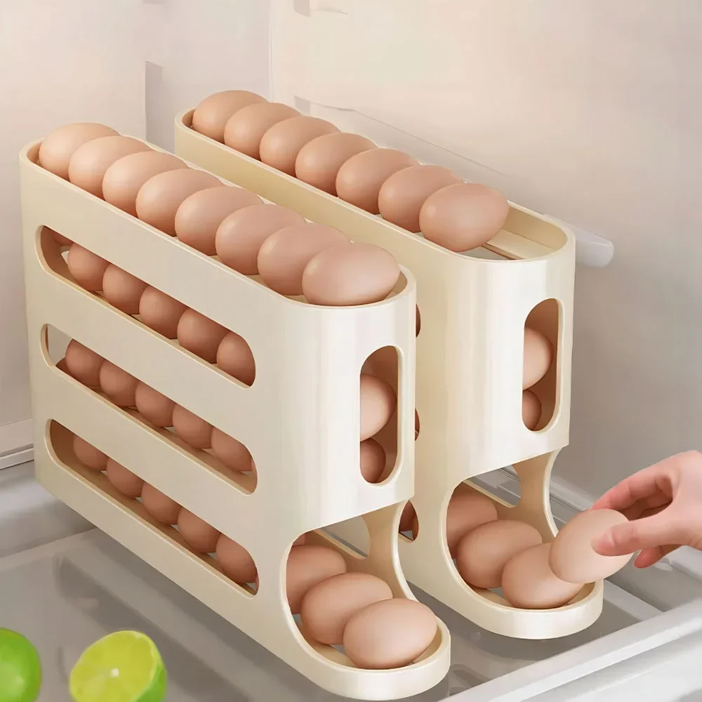 4-Layer Rolling Egg Fridge Rack