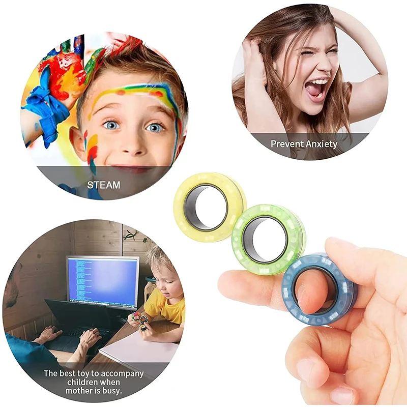 Magnetic Fidget Rings Set Toys Games - view 4