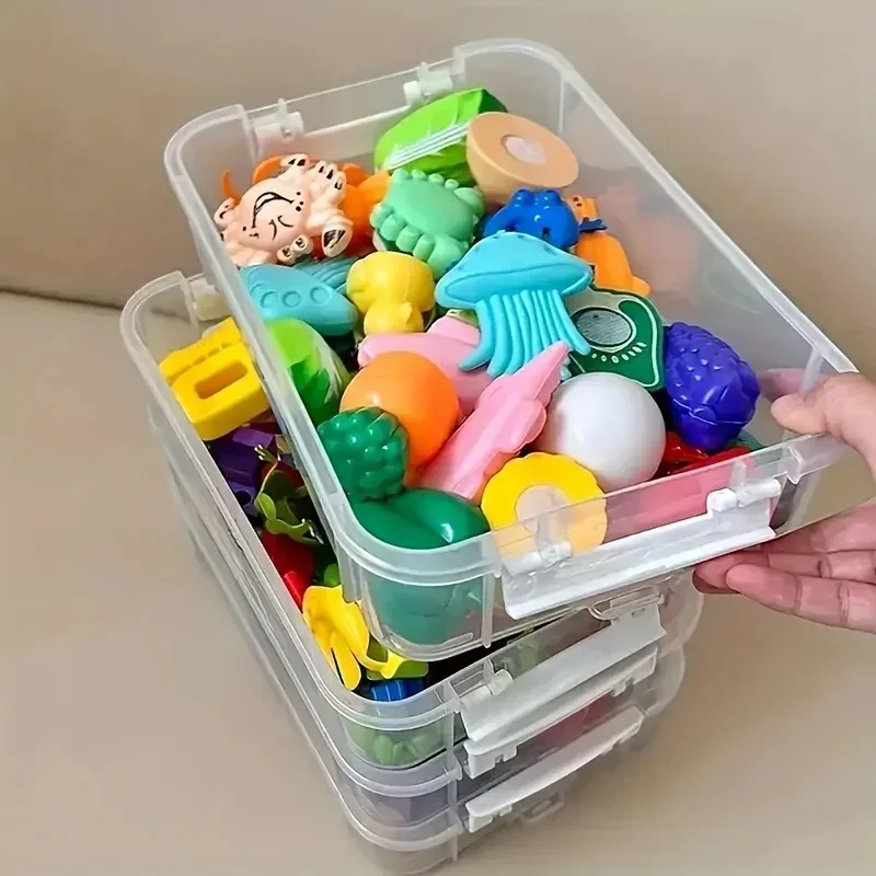 4-Layer Clear Toy Storage Box Organizer Storage Organization — angle 2, free shipping at JEHORIZON