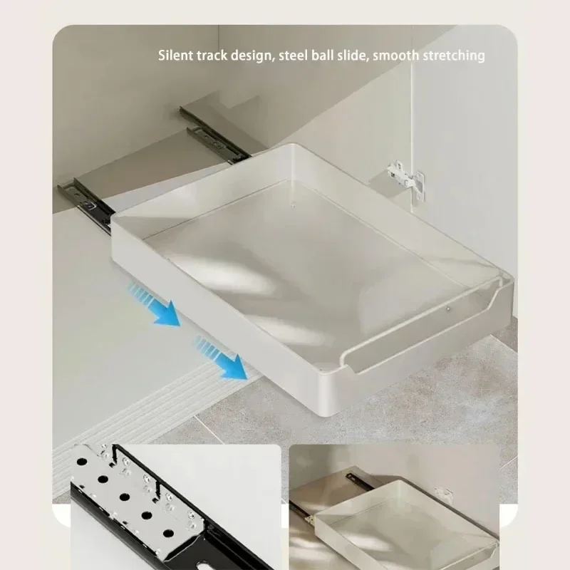 Pull-Out Cabinet Storage Basket — angle 5, free shipping at JEHORIZON