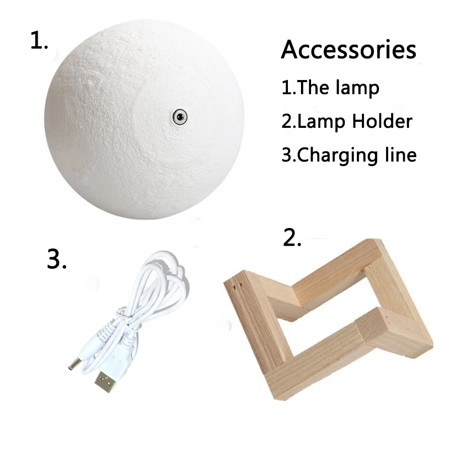 Moon Lamp 3D Rechargeable Electronics Tech - view 5