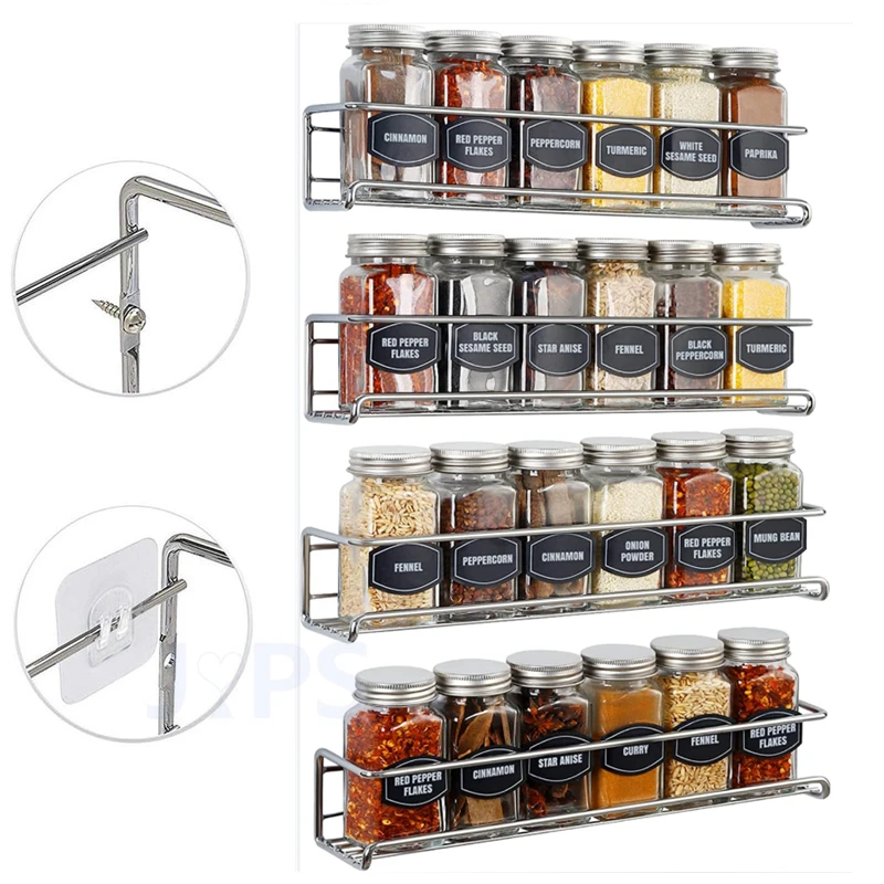 Wall Mount Spice Rack Organizer — angle 5, free shipping at JEHORIZON