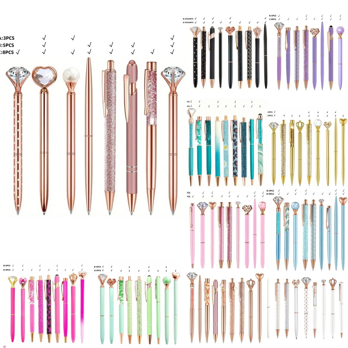 Rose Golden Metal Pen Set