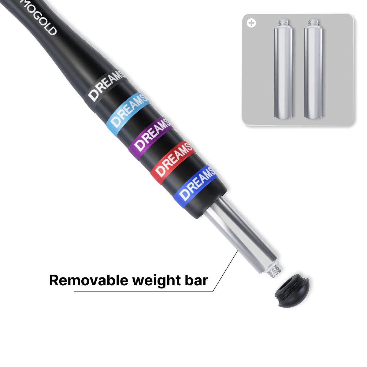 Mogold Weighted Jump Rope Sports Fitness — angle 5, free shipping at JEHORIZON