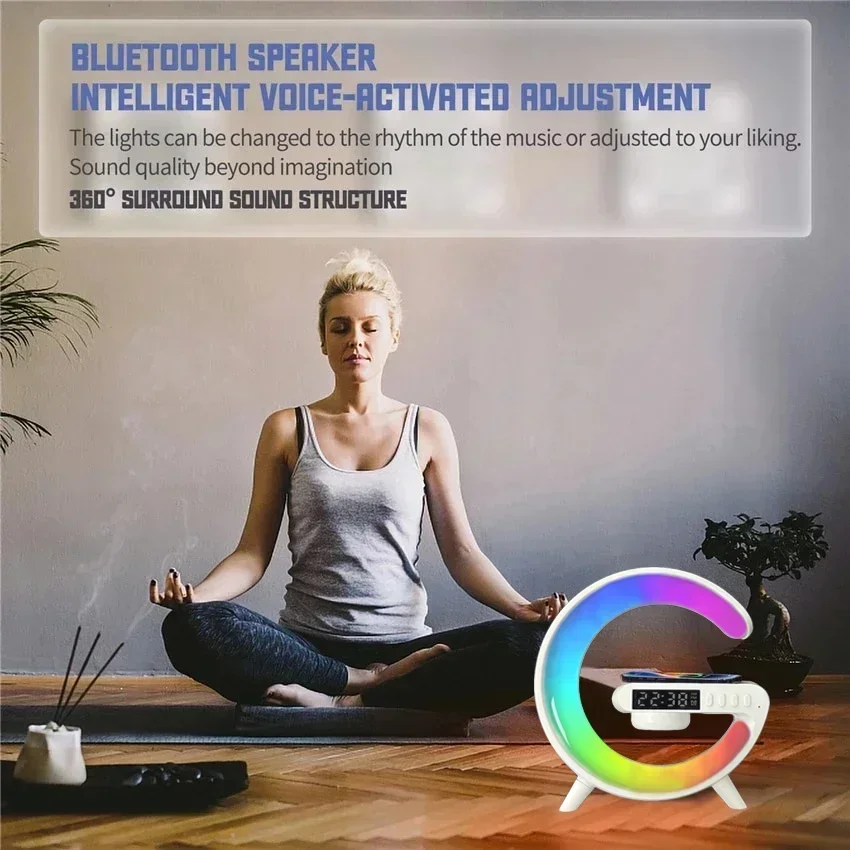 Wireless Charger Clock Speaker Stand Electronics Tech - view 6