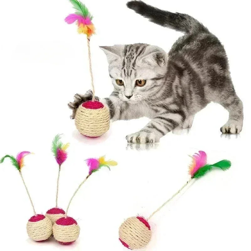 1Pc Cat Toy Sisal Scratching Ball Training Interactive Toy for Kitten Pet Cat