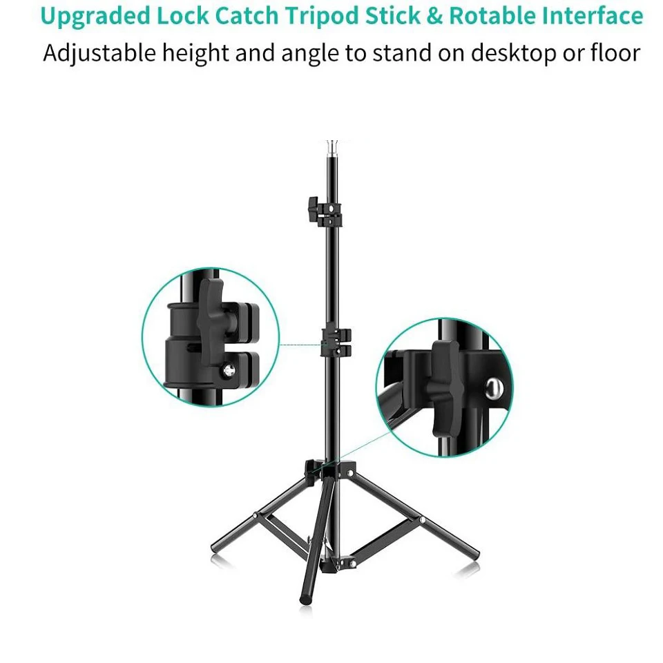 Ring Light Tripod Stand — angle 3, free shipping at JEHORIZON