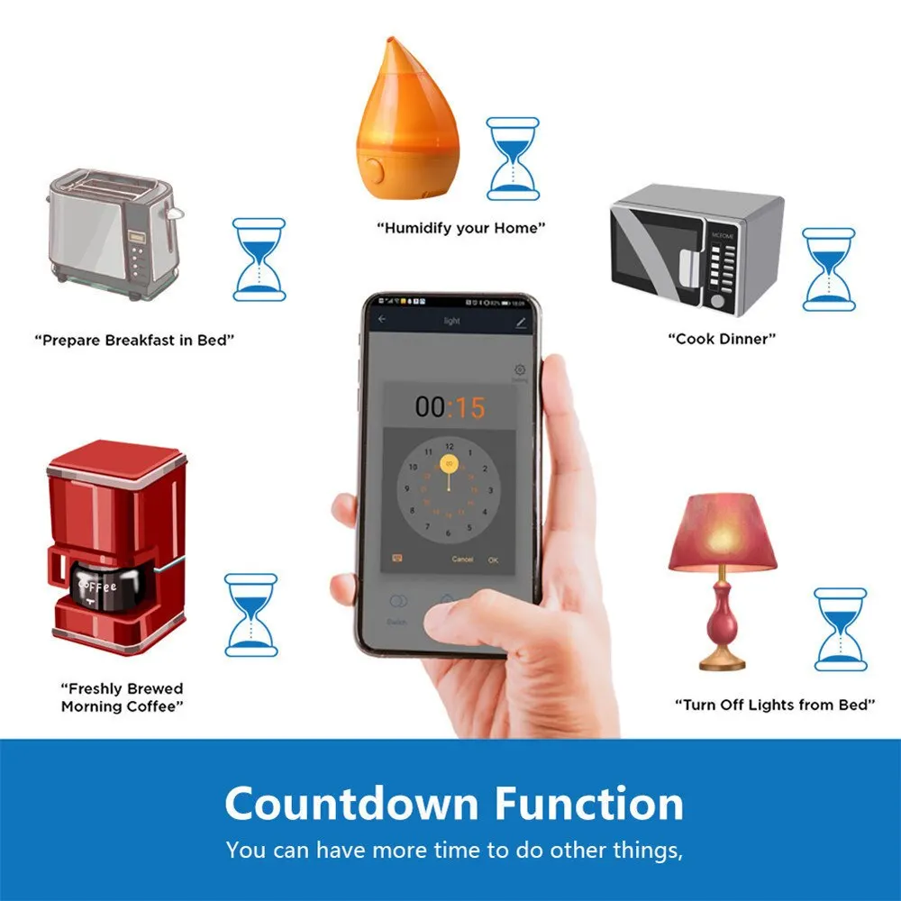 Tuya Smart WiFi Plug Smart Home — angle 3, free shipping at JEHORIZON