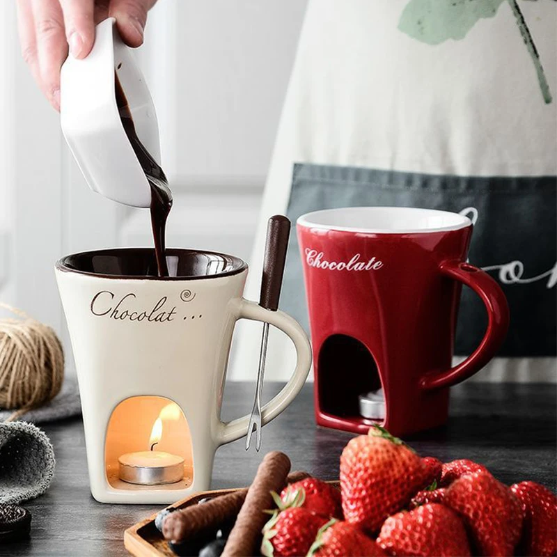 Chocolate Fondue Mug with Fork