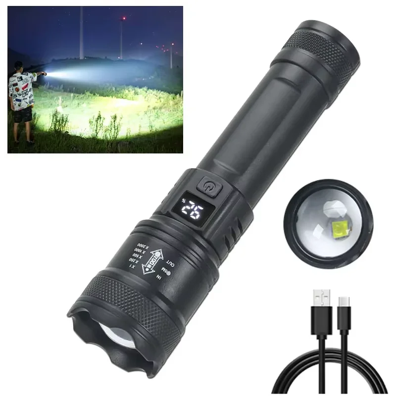 2000LM Tactical Flashlight — angle 5, free shipping at JEHORIZON