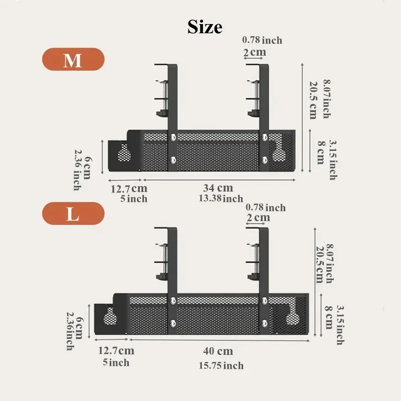 Under Desk Cable Tray — angle 4, free shipping at JEHORIZON