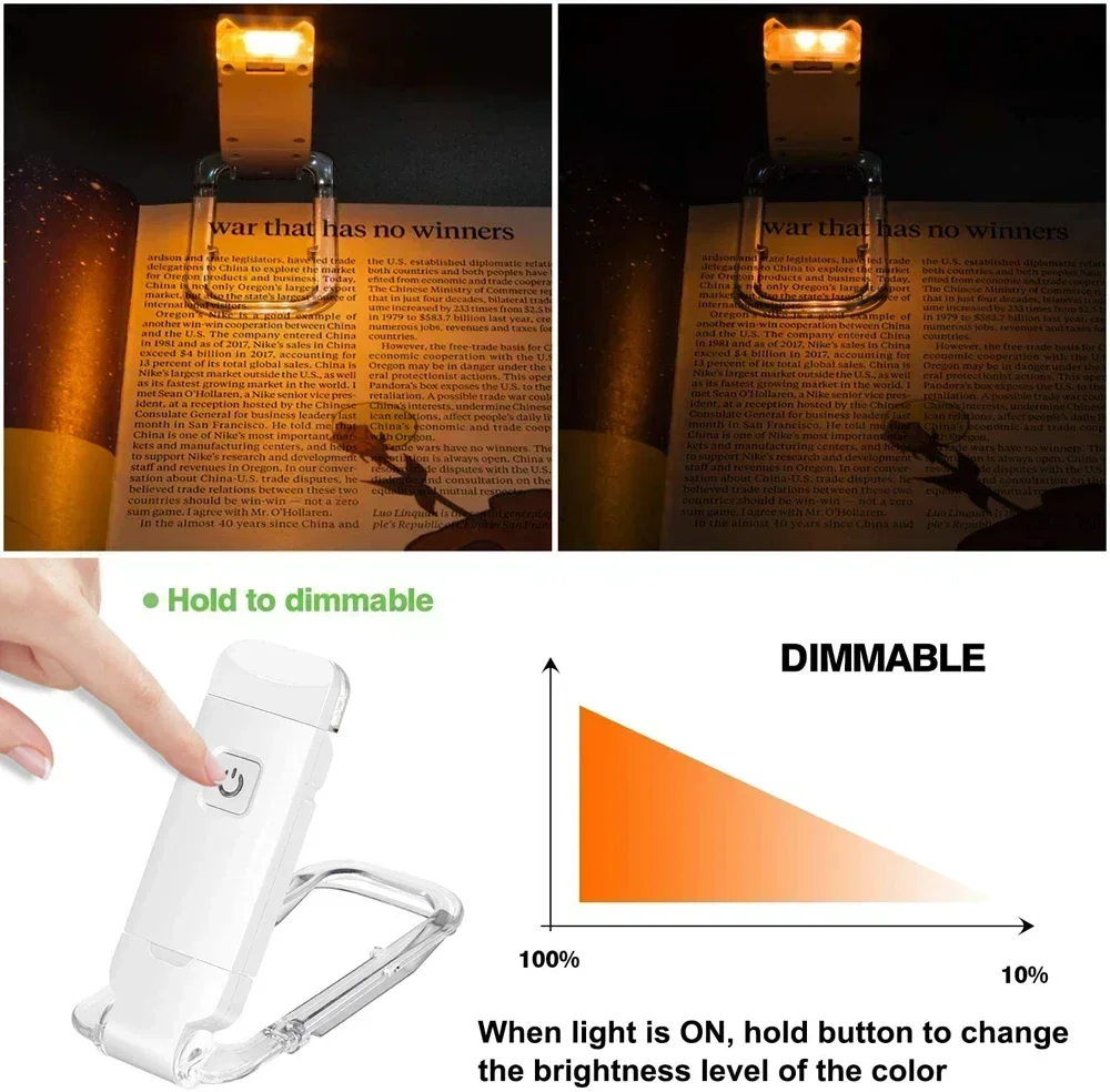 Folding USB Book Light — angle 3, free shipping at JEHORIZON