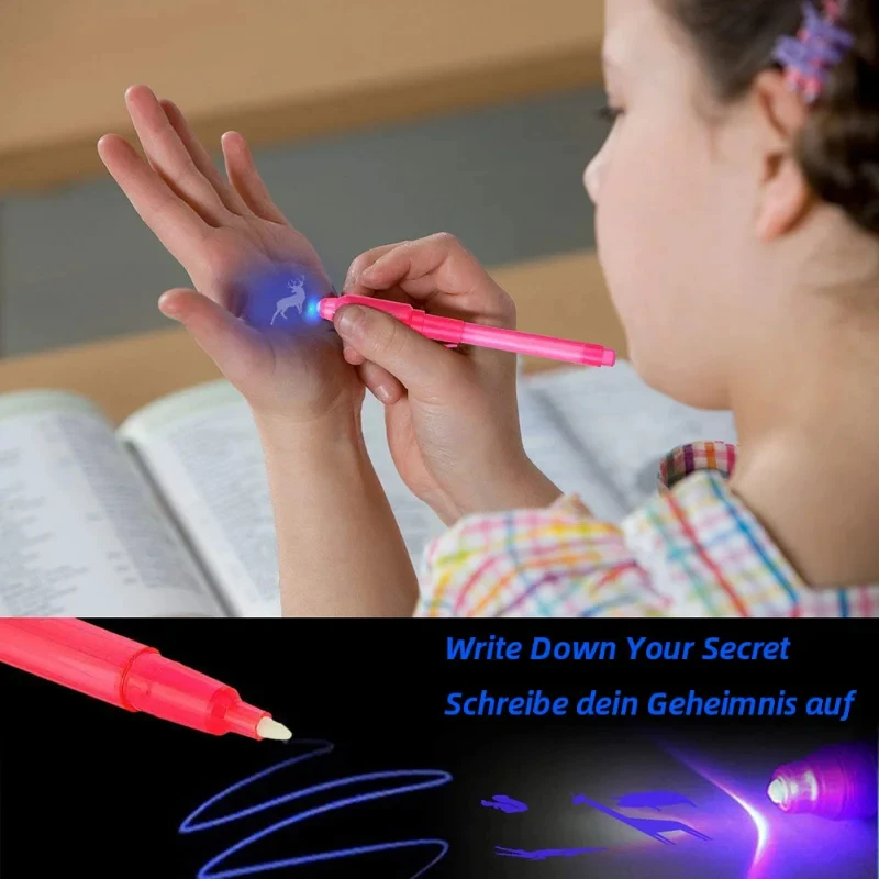 Invisible Ink Spy Pen with UV Light — angle 4, free shipping at JEHORIZON