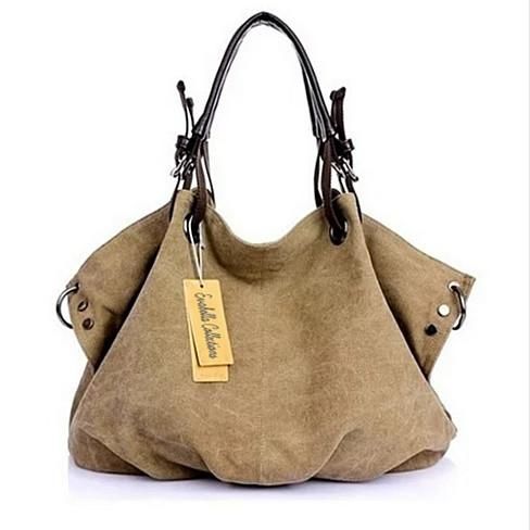 Canvas Handbag Daily Adventures — angle 4, free shipping at JEHORIZON