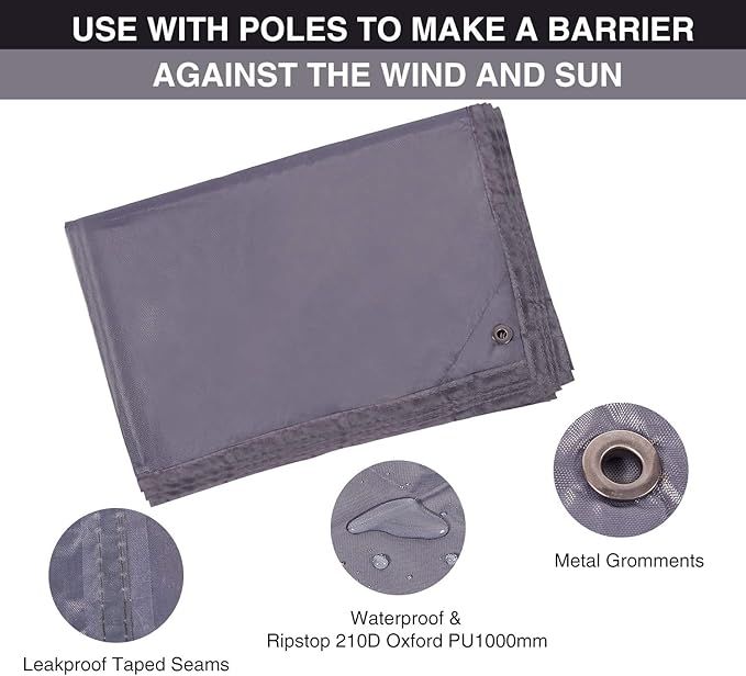 Waterproof Tarp for Outdoor Adventures — angle 2, free shipping at JEHORIZON