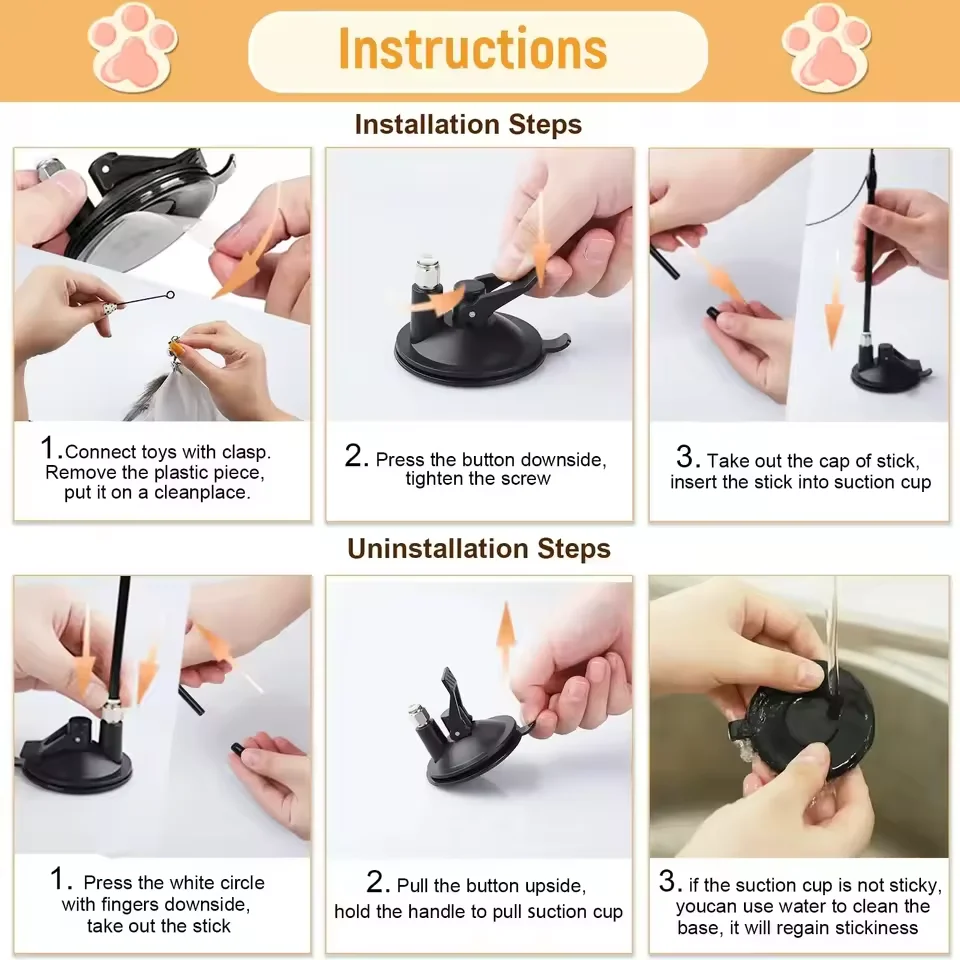 Cat Teaser Stick with Bell & Feather — angle 6, free shipping at JEHORIZON