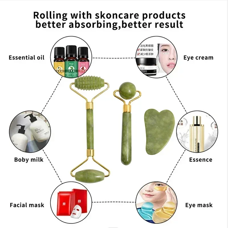Jade Roller Gua Sha Set Trending — angle 5, free shipping at JEHORIZON