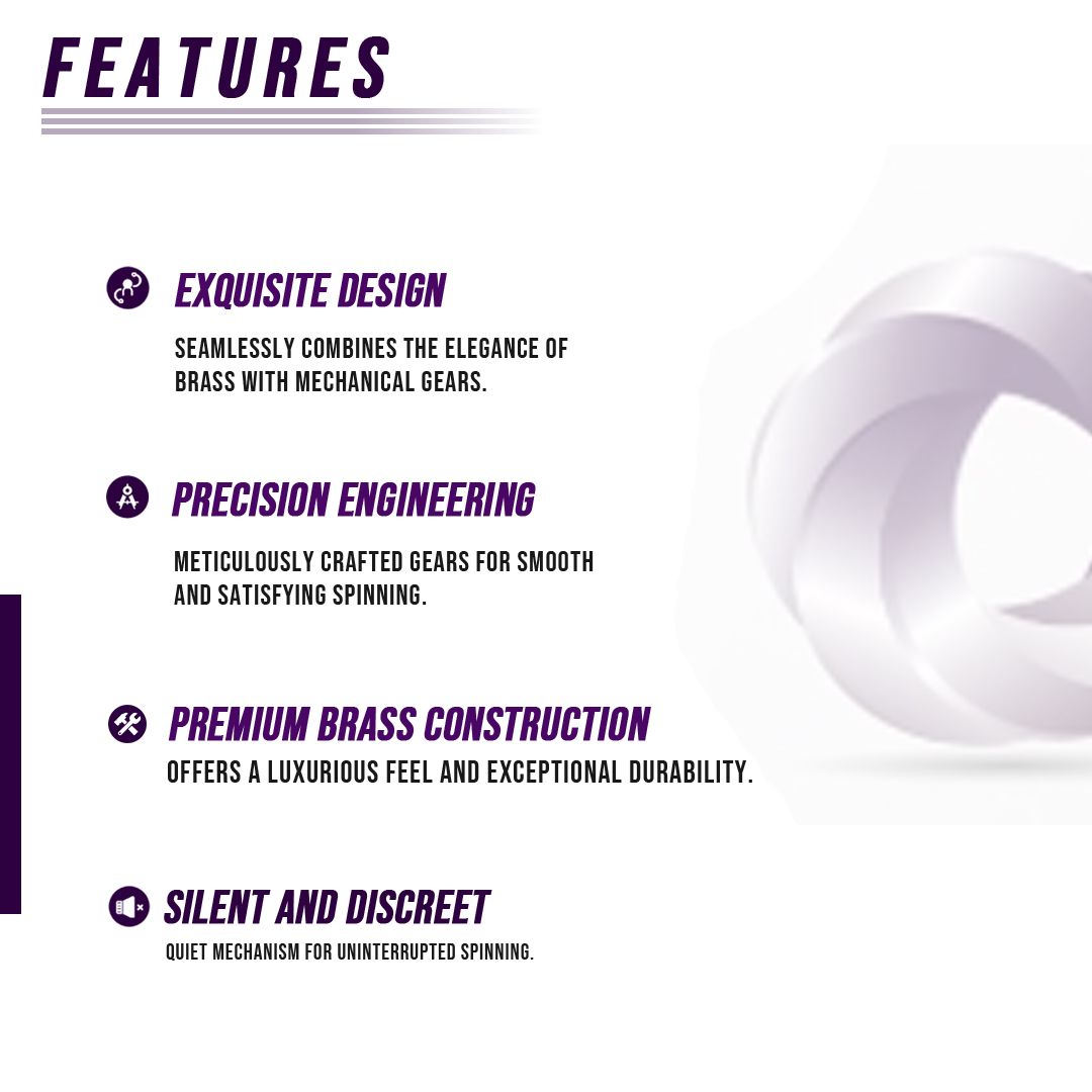 Brass Gear Cube Toy — angle 2, free shipping at JEHORIZON