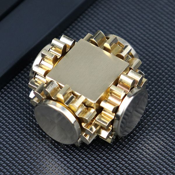 Brass Gear Cube Toy — angle 5, free shipping at JEHORIZON