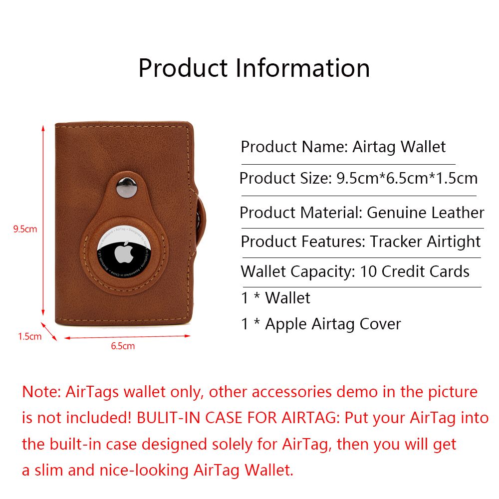 Men S Leather Airtag Rfid Wallet Fashion — angle 2, free shipping at JEHORIZON