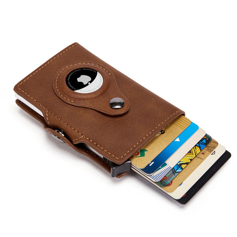 Men S Leather Airtag Rfid Wallet Fashion — angle 5, free shipping at JEHORIZON