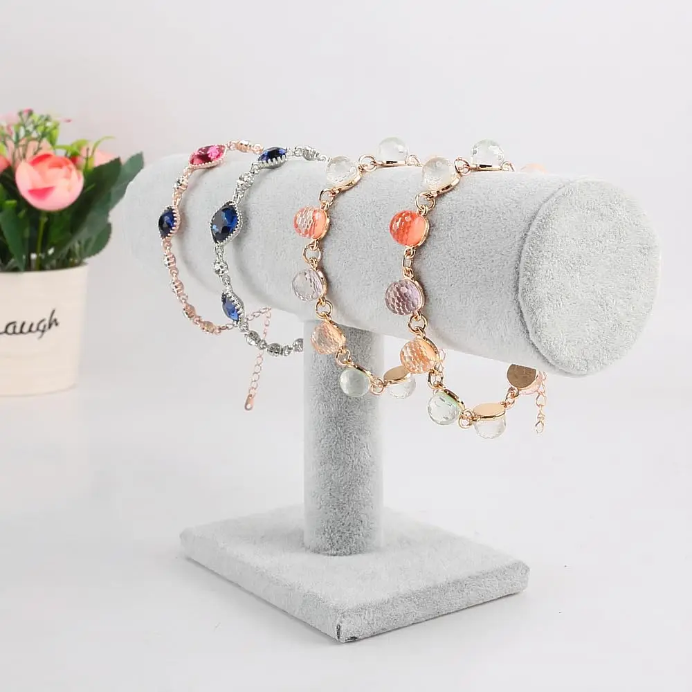 PU Leather T-Bar Jewelry Stand — angle 2, free shipping at JEHORIZON