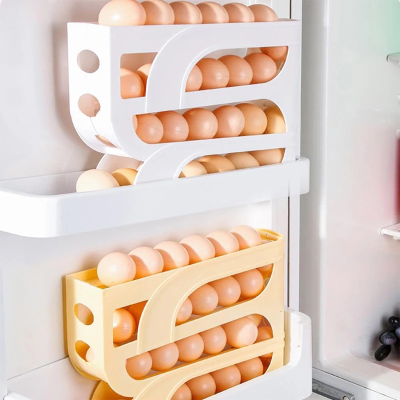 Roll-Out Egg Fridge Organizer — angle 5, free shipping at JEHORIZON