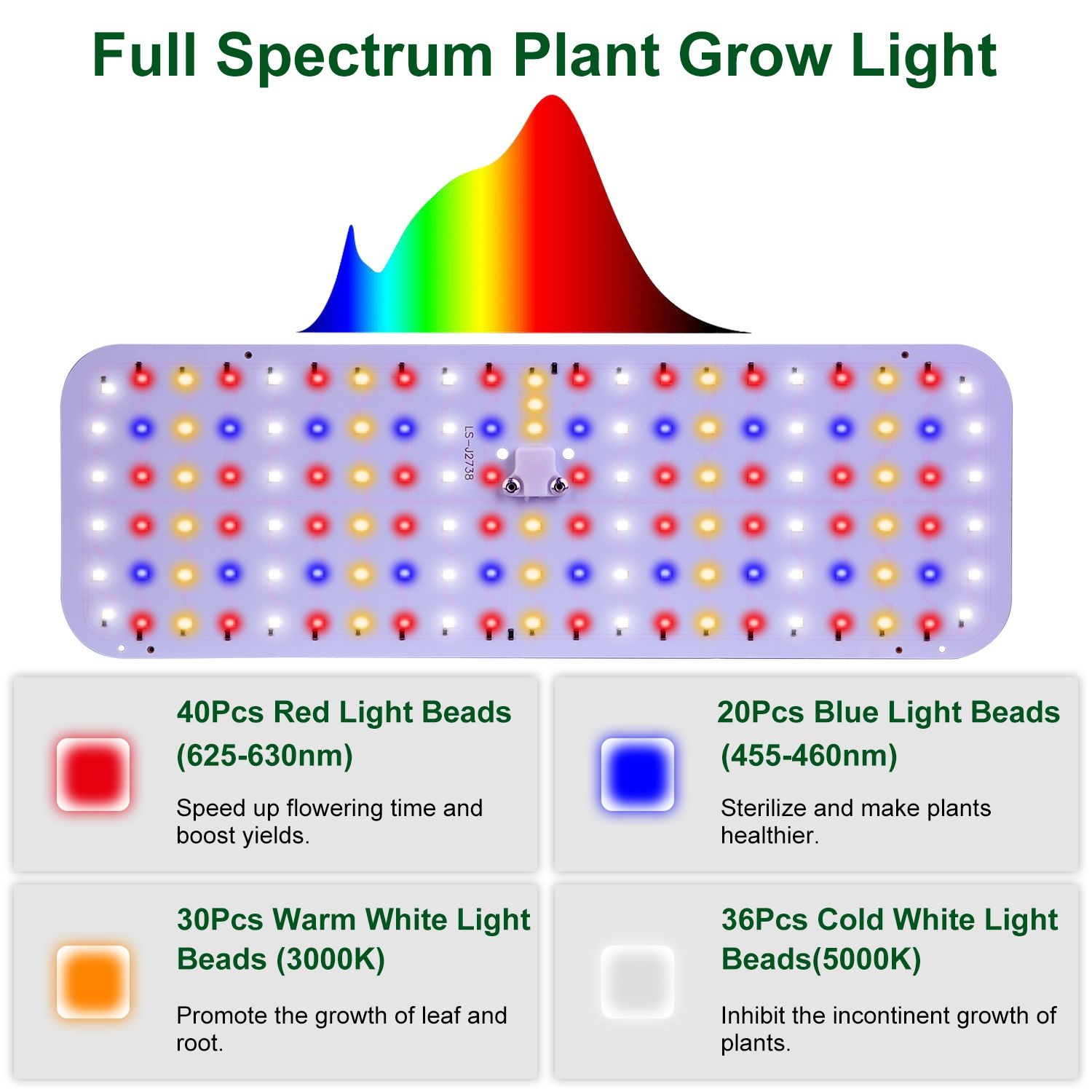 Ultra-Thin LED Grow Lights Plants Garden — angle 2, free shipping at JEHORIZON