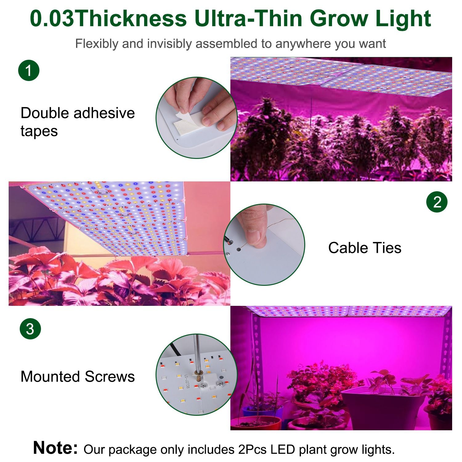 Ultra-Thin LED Grow Lights Plants Garden — angle 6, free shipping at JEHORIZON