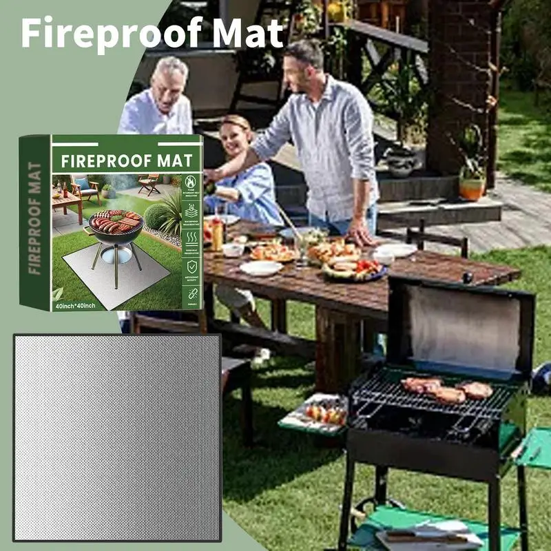 Outdoor BBQ Mat Floor Protector Mat  camping Heat Resistant Fireproof Mat — angle 5, free shipping at JEHORIZON