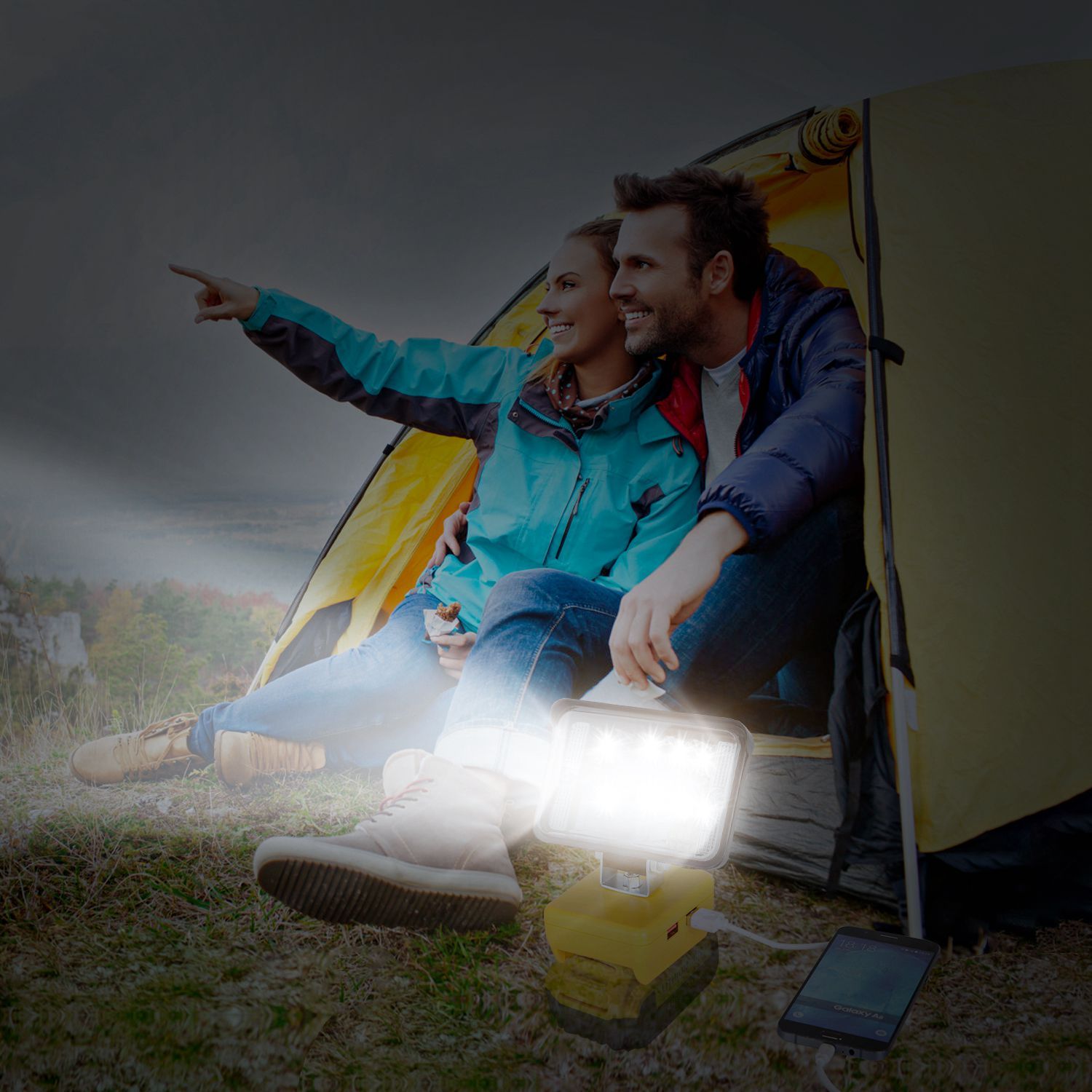 Dewalt Cordless LED Work Light Tools Hardware — angle 2, free shipping at JEHORIZON