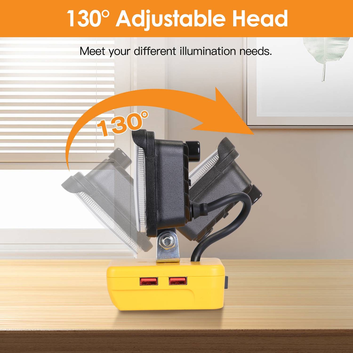 Dewalt Cordless LED Work Light Tools Hardware — angle 4, free shipping at JEHORIZON