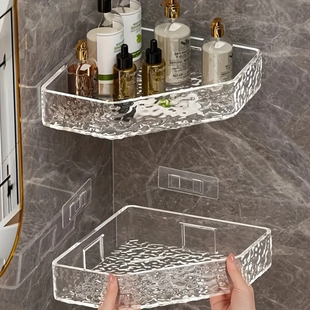 Glacier Clear Corner Shelf Trending — angle 3, free shipping at JEHORIZON