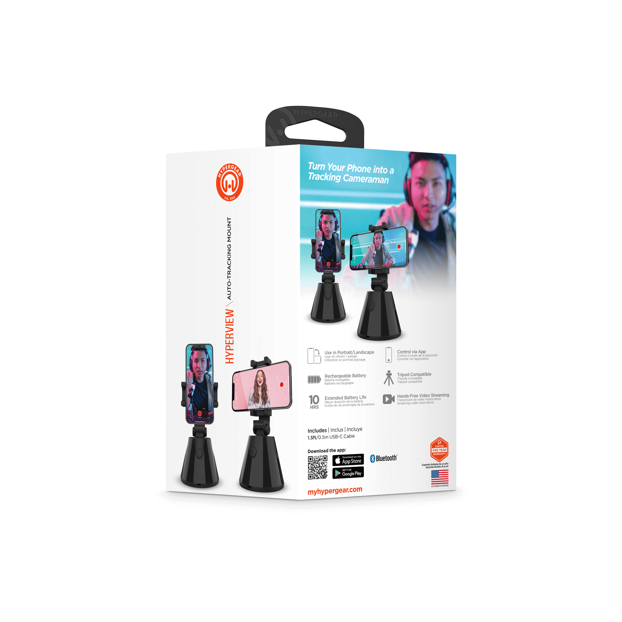 Hypergear Hyperview Auto-Tracking Mount Electronics Tech — angle 4, free shipping at JEHORIZON