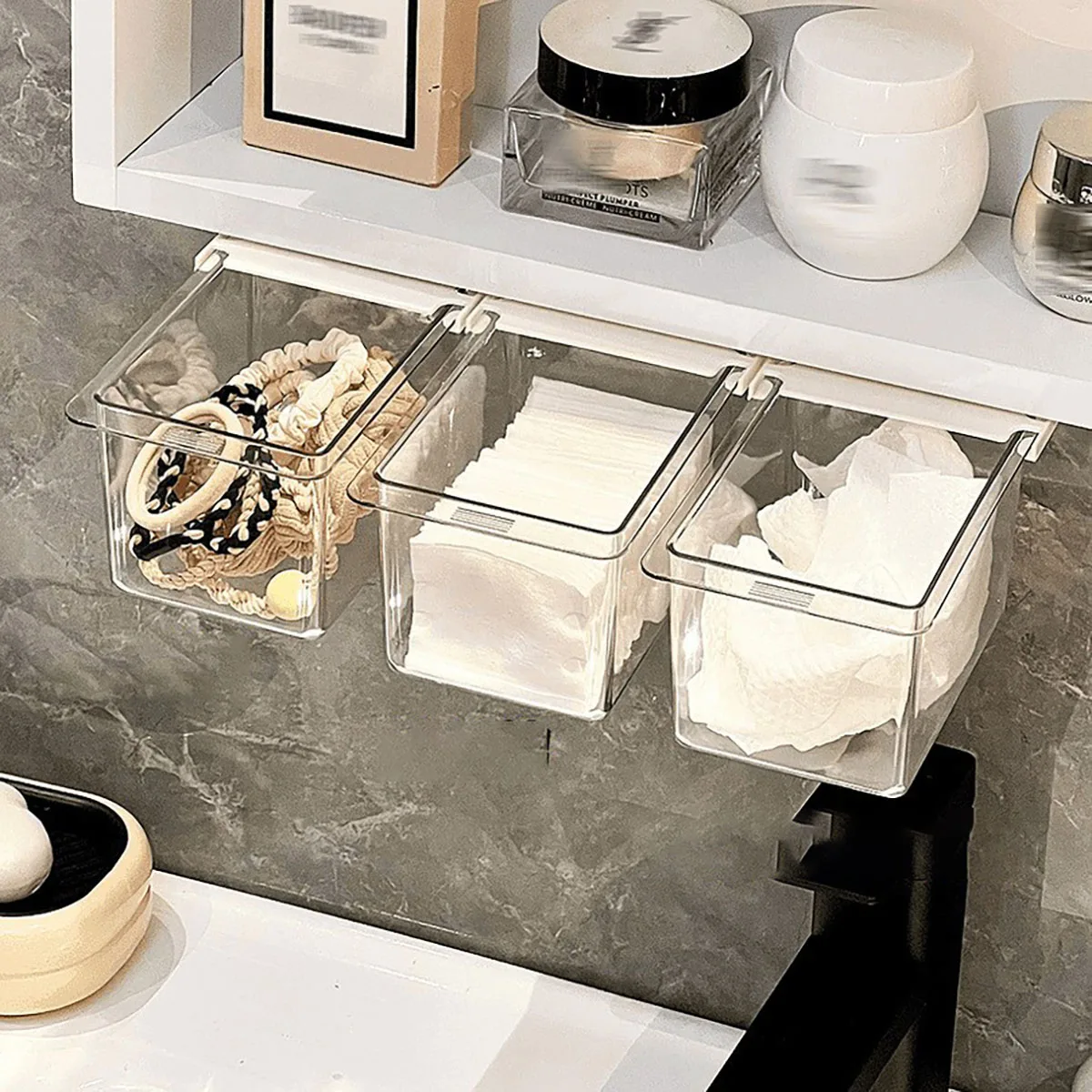 Transparent Pull-Out Bathroom Storage Storage Organization - view 2