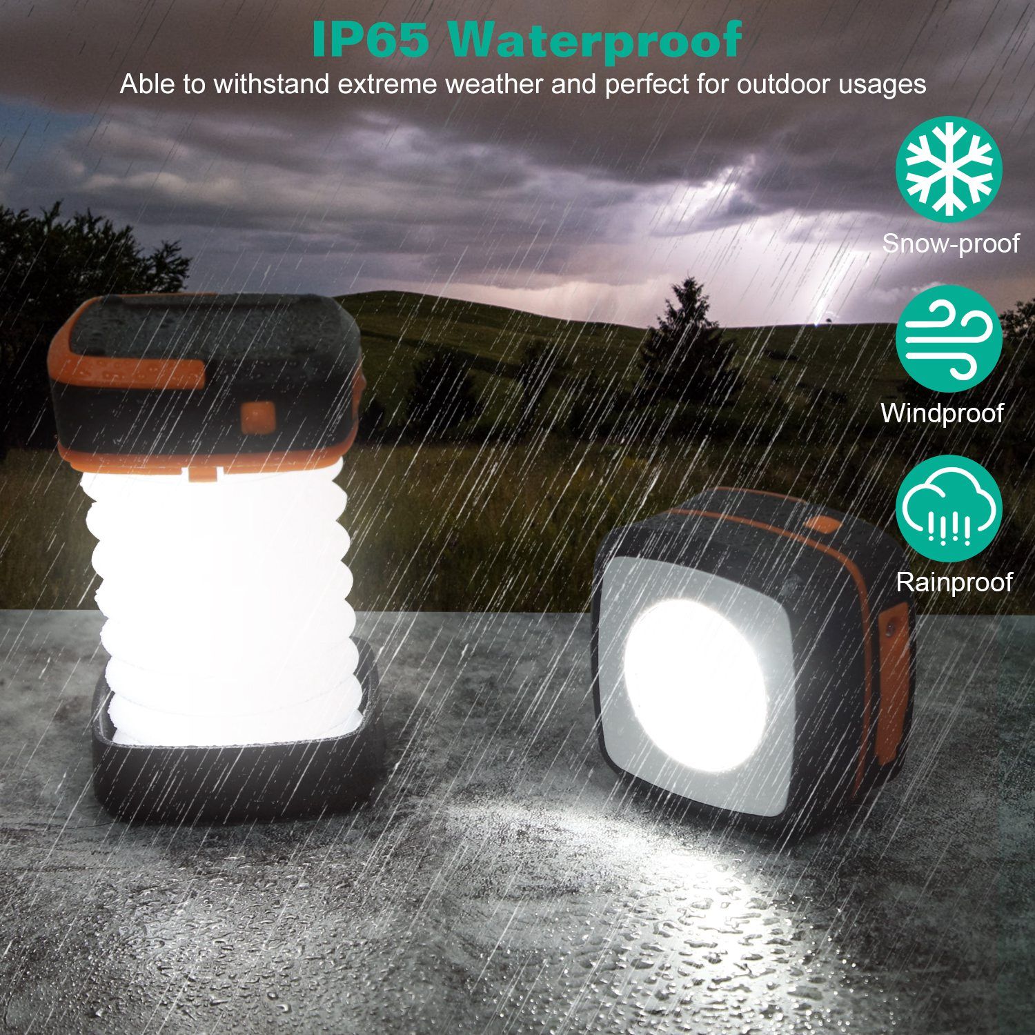 Solar Collapsible Camping Lantern Outdoor Camping — angle 5, free shipping at JEHORIZON