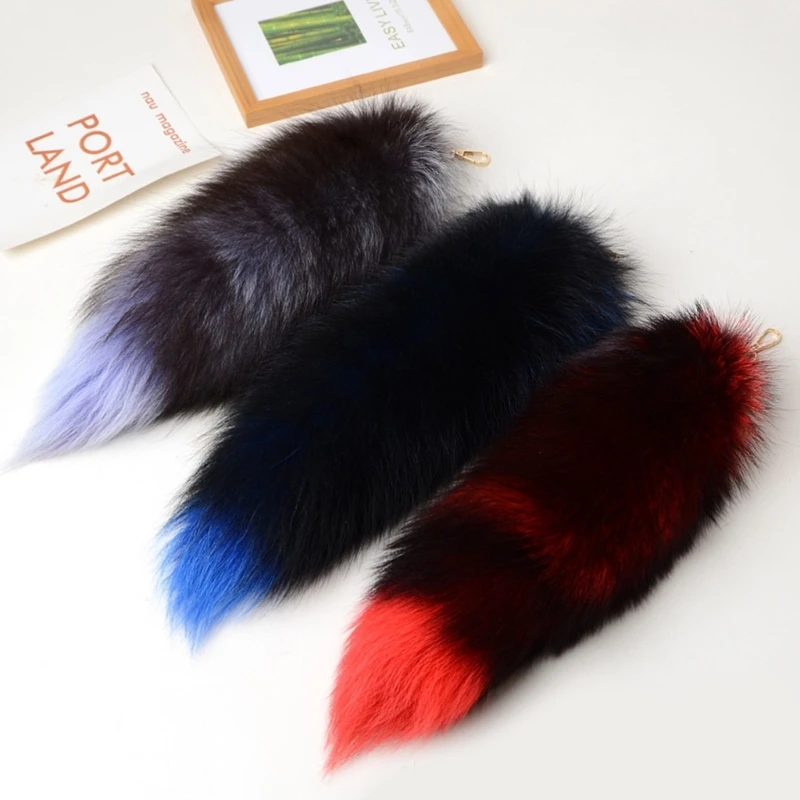 Plush Fox Tail Keychain — angle 4, free shipping at JEHORIZON