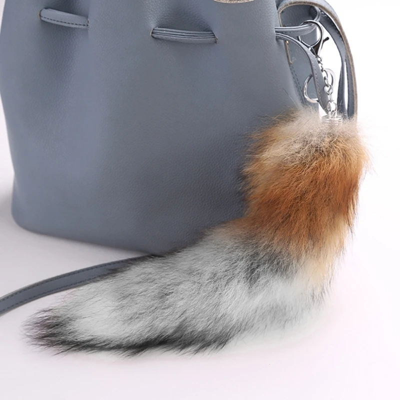 Plush Fox Tail Keychain — angle 5, free shipping at JEHORIZON