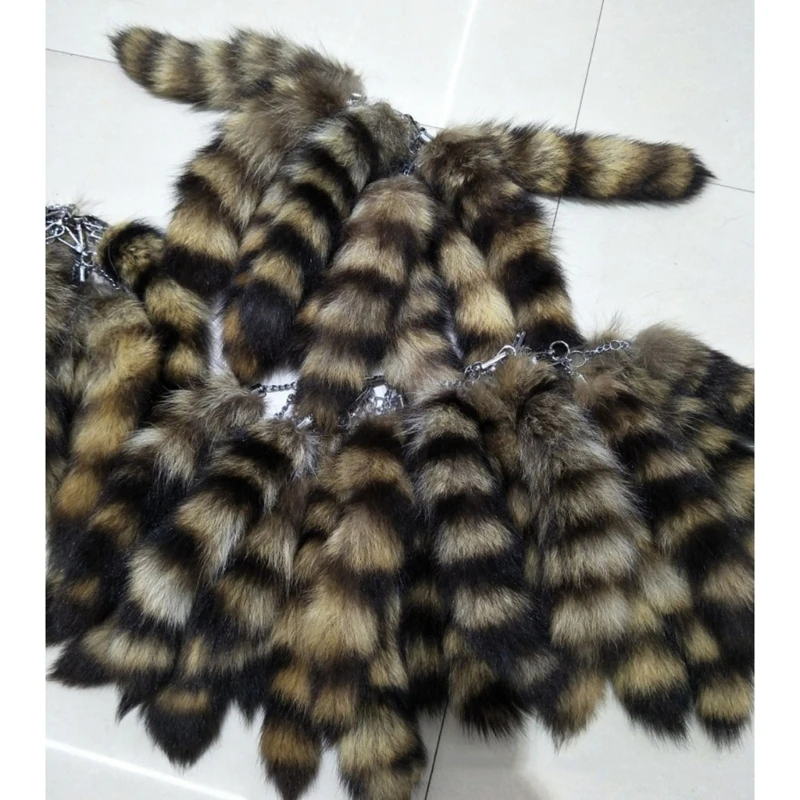 Plush Fox Tail Keychain — angle 2, free shipping at JEHORIZON