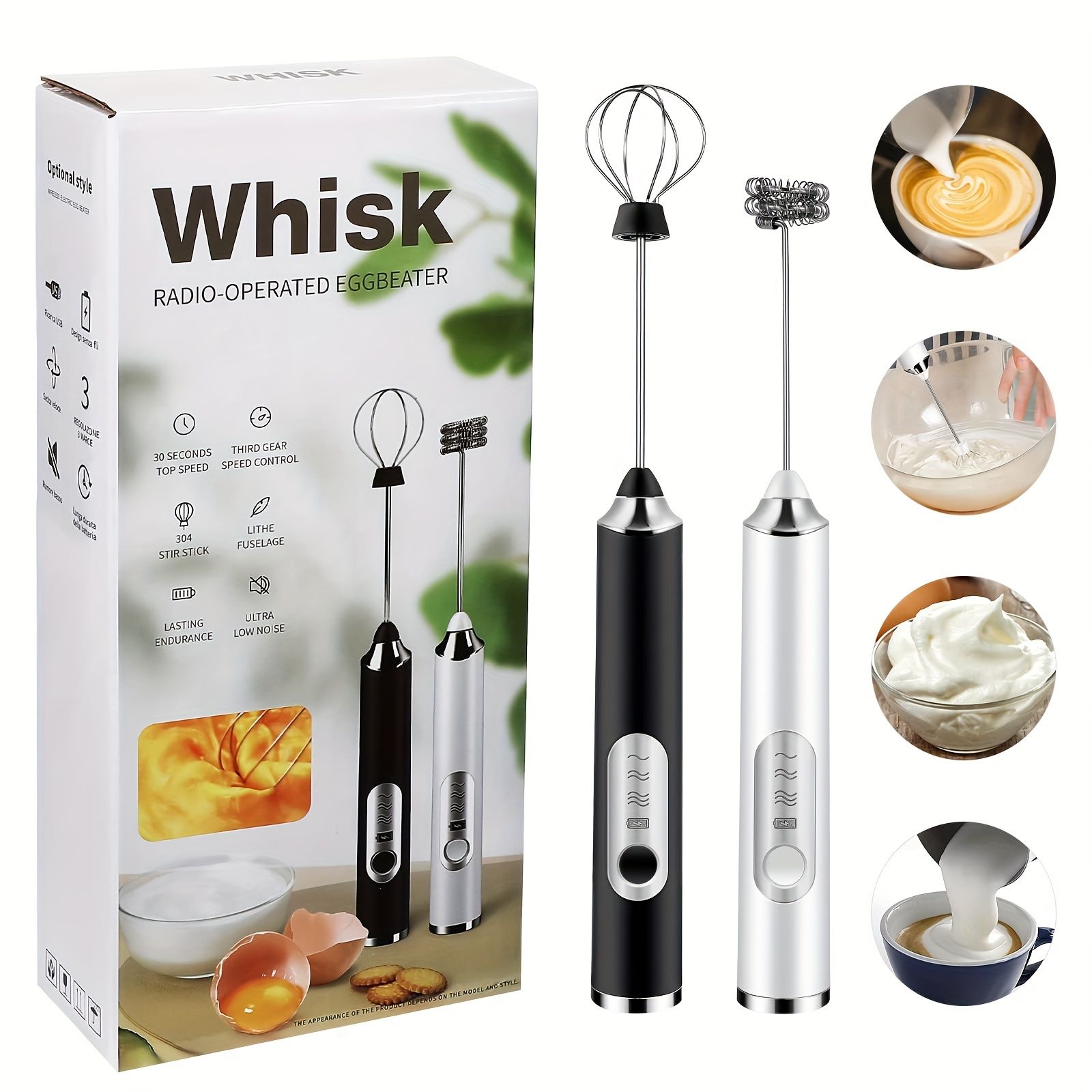 USB Handheld Milk Frother Set — angle 2, free shipping at JEHORIZON