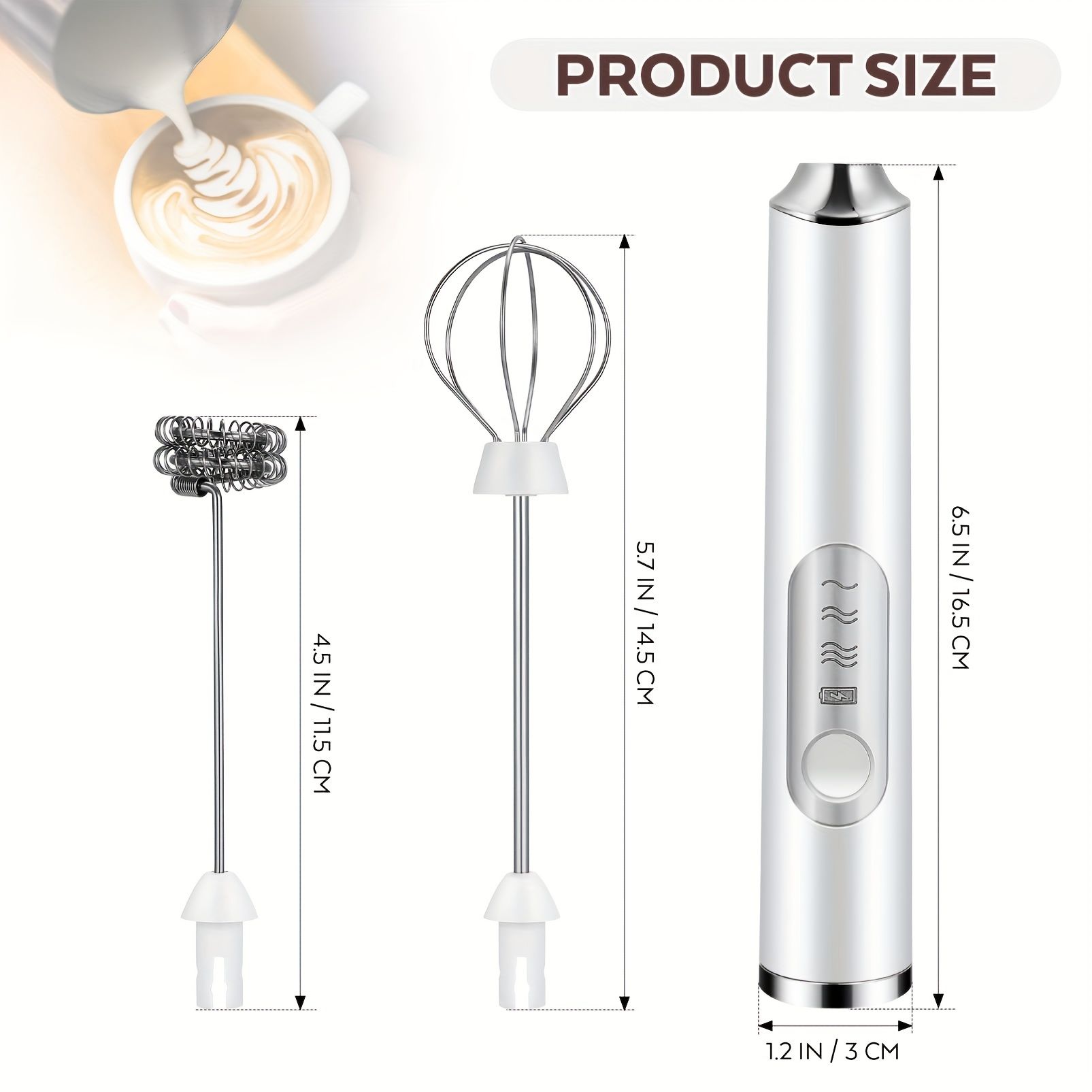 USB Handheld Milk Frother Set — angle 4, free shipping at JEHORIZON