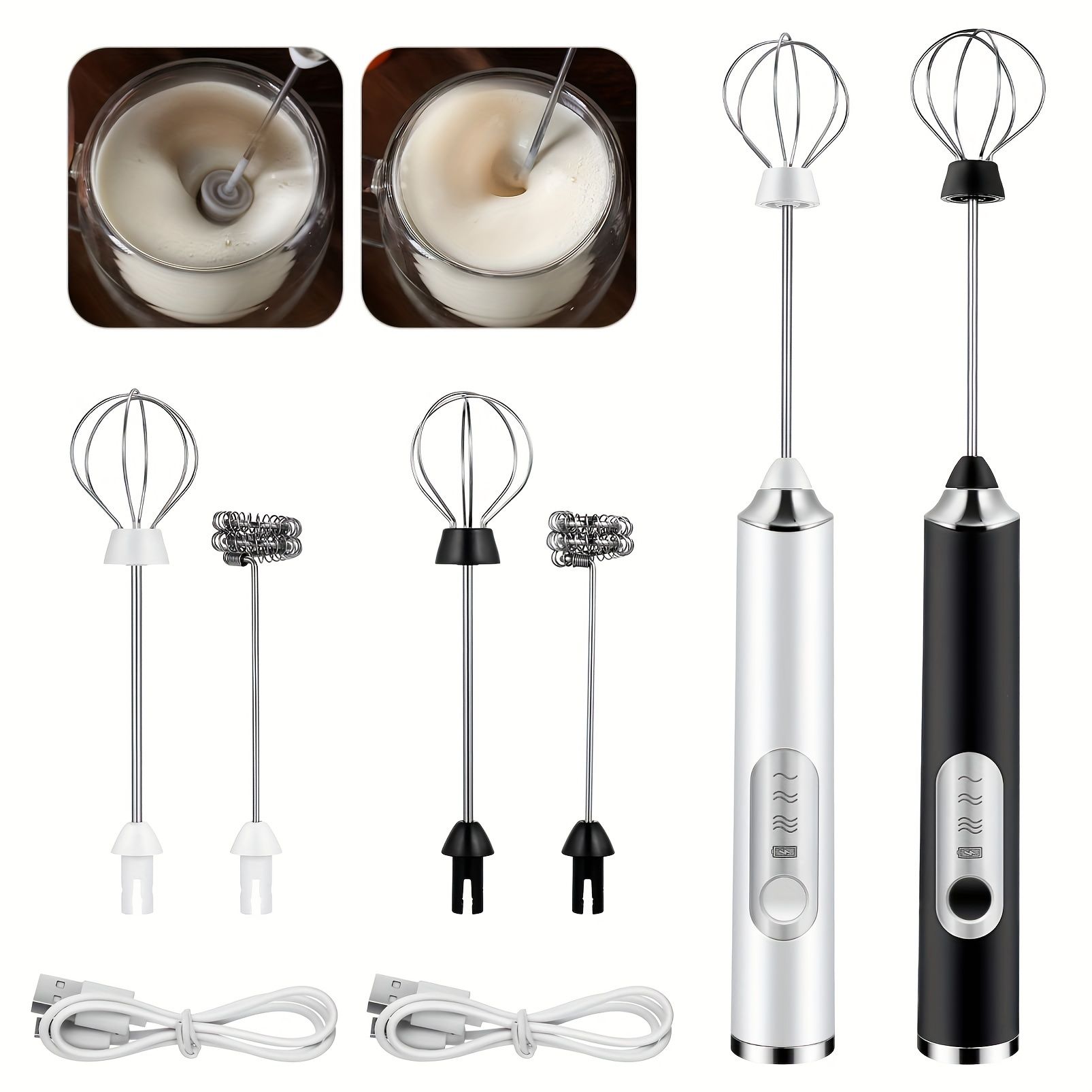 USB Handheld Milk Frother Set — angle 6, free shipping at JEHORIZON