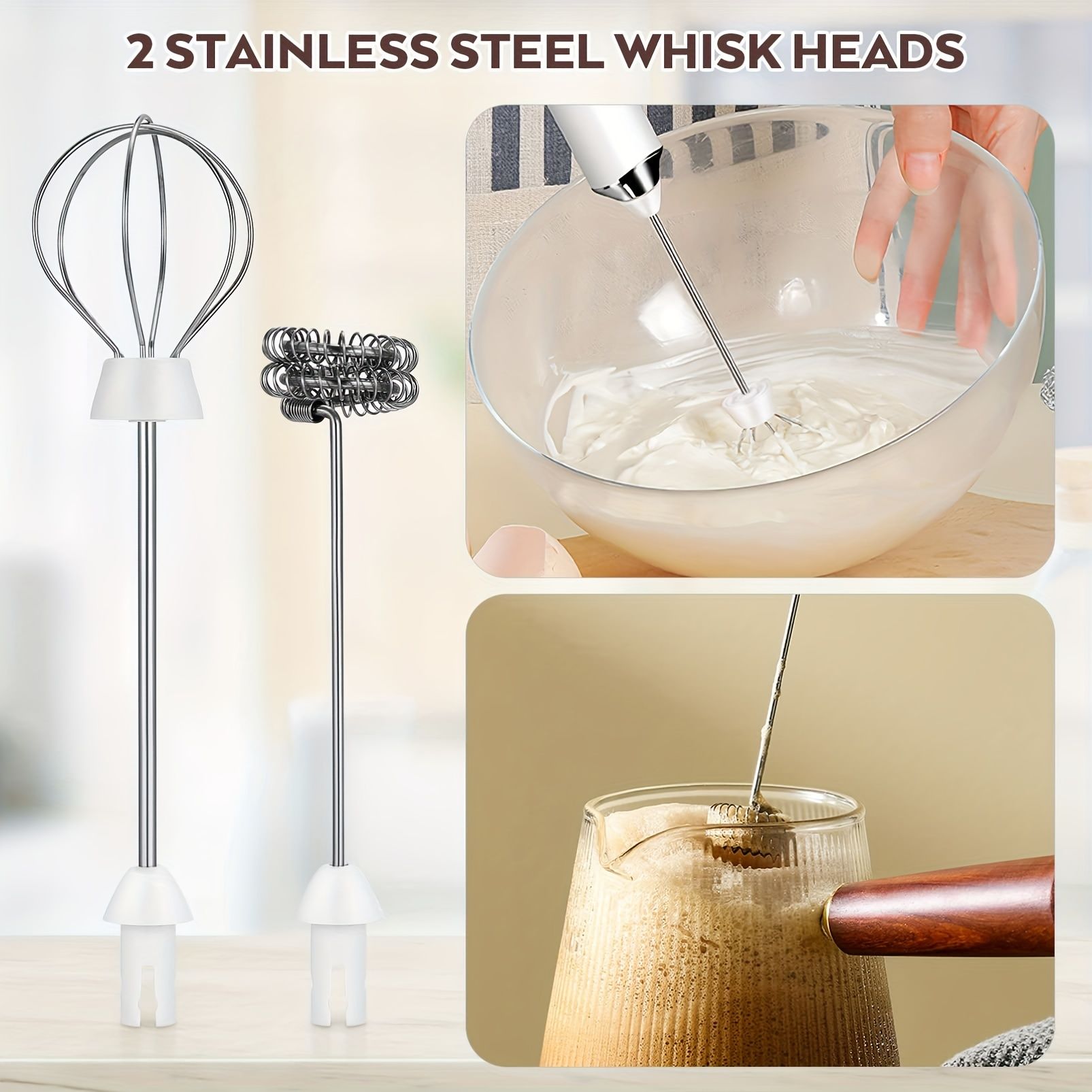 USB Handheld Milk Frother Set — angle 8, free shipping at JEHORIZON