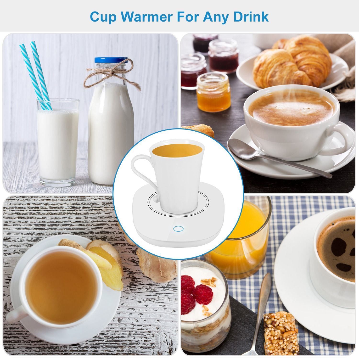 Electric Coffee Mug Warmer Kitchen Gadgets — angle 2, free shipping at JEHORIZON