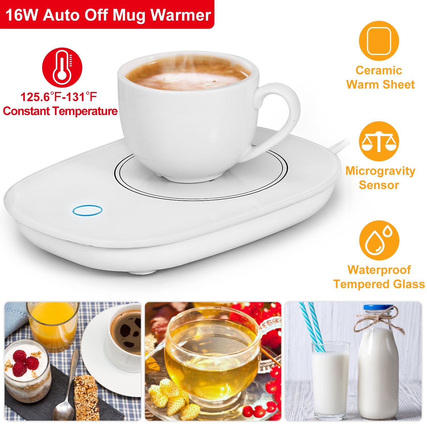 Electric Coffee Mug Warmer Kitchen Gadgets — angle 3, free shipping at JEHORIZON