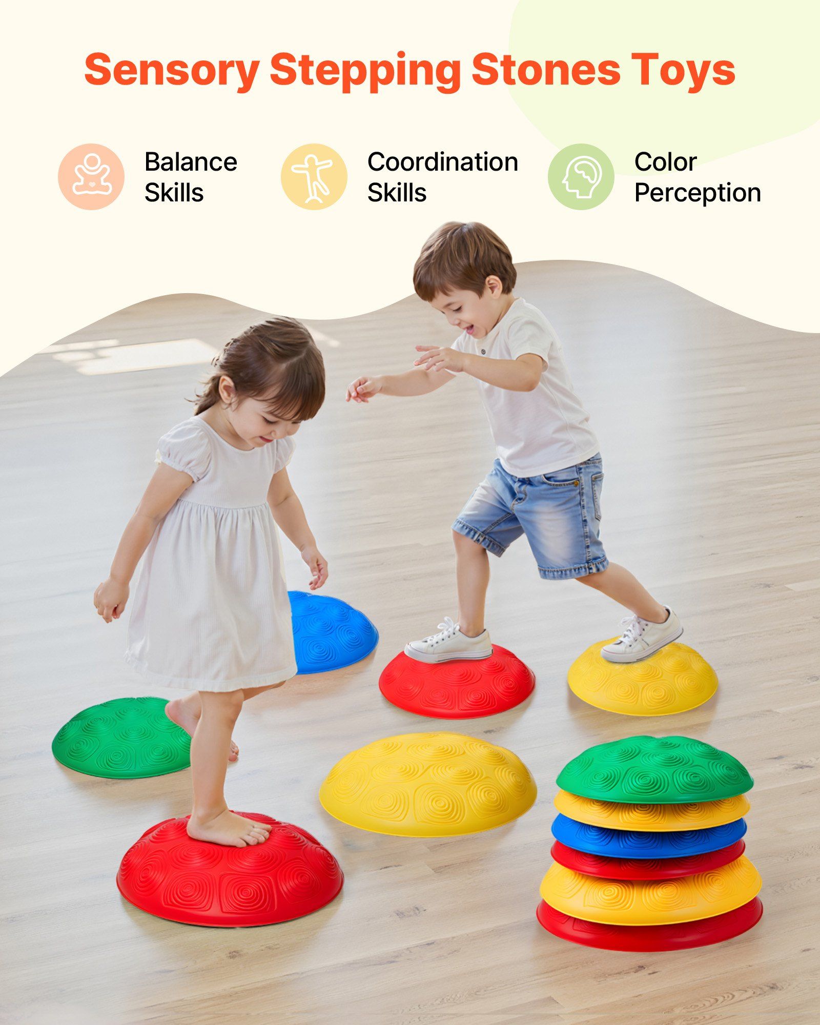 Turtle Balance Stepping Stones Toys Games — angle 2, free shipping at JEHORIZON