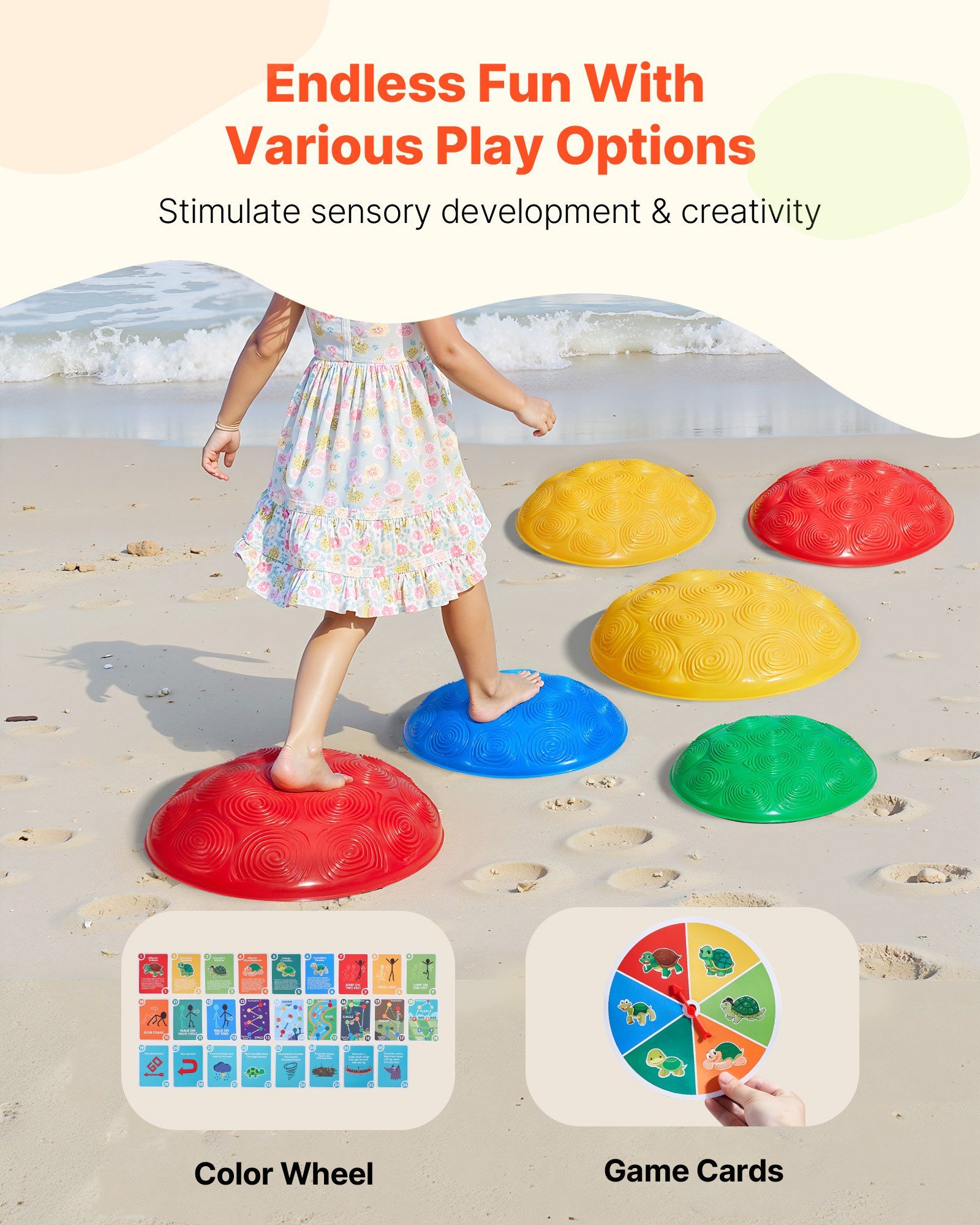 Turtle Balance Stepping Stones Toys Games — angle 3, free shipping at JEHORIZON