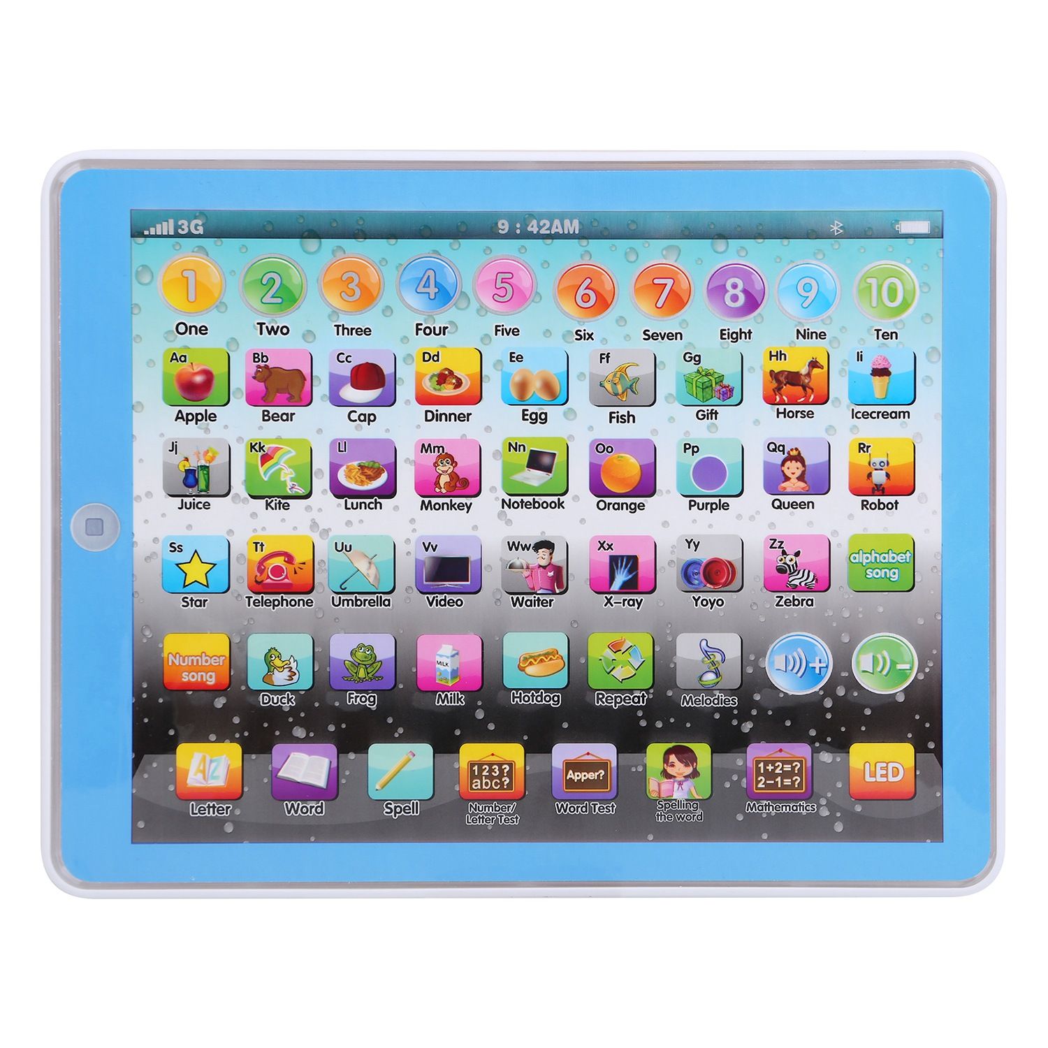 Toddler Educational Learning Tablet Toy Toys Games — angle 4, free shipping at JEHORIZON