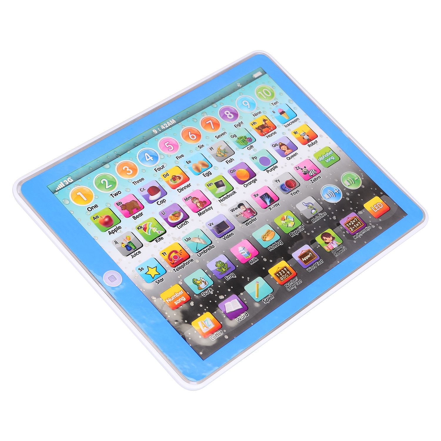 Toddler Educational Learning Tablet Toy Toys Games — angle 6, free shipping at JEHORIZON