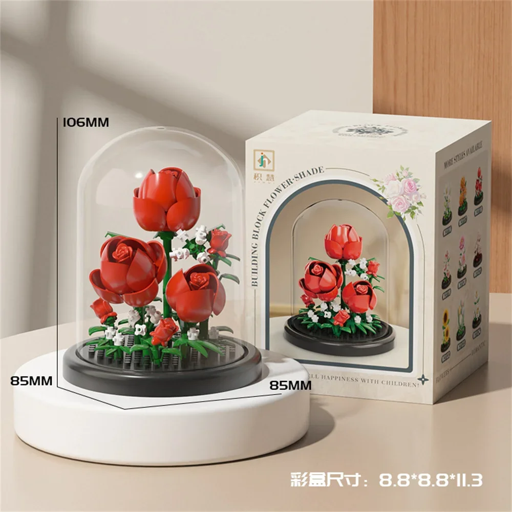 Eternal Flower Bonsai Blocks Gifts — angle 5, free shipping at JEHORIZON